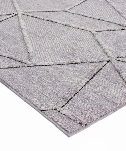 Miss Amara Soraya Grey Abstract Textured Runner Rug