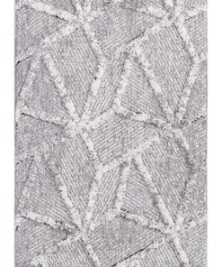 Miss Amara Soraya Grey Abstract Textured Runner Rug
