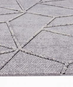 Miss Amara Soraya Grey Abstract Textured Runner Rug