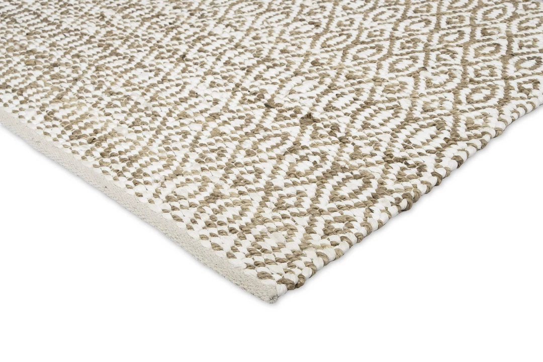 Miss Amara All Rugs Stella Cream And Brown Diamond Jute Rug