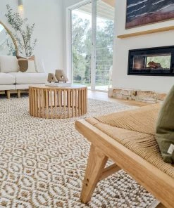 Miss Amara All Rugs Stella Cream And Brown Diamond Jute Rug