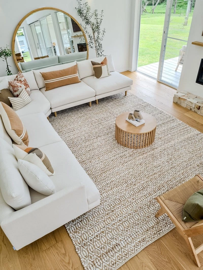 Miss Amara All Rugs Stella Cream And Brown Diamond Jute Rug