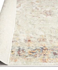 Miss Amara Summer Orange And Blue Multi-Colour Distressed Rug