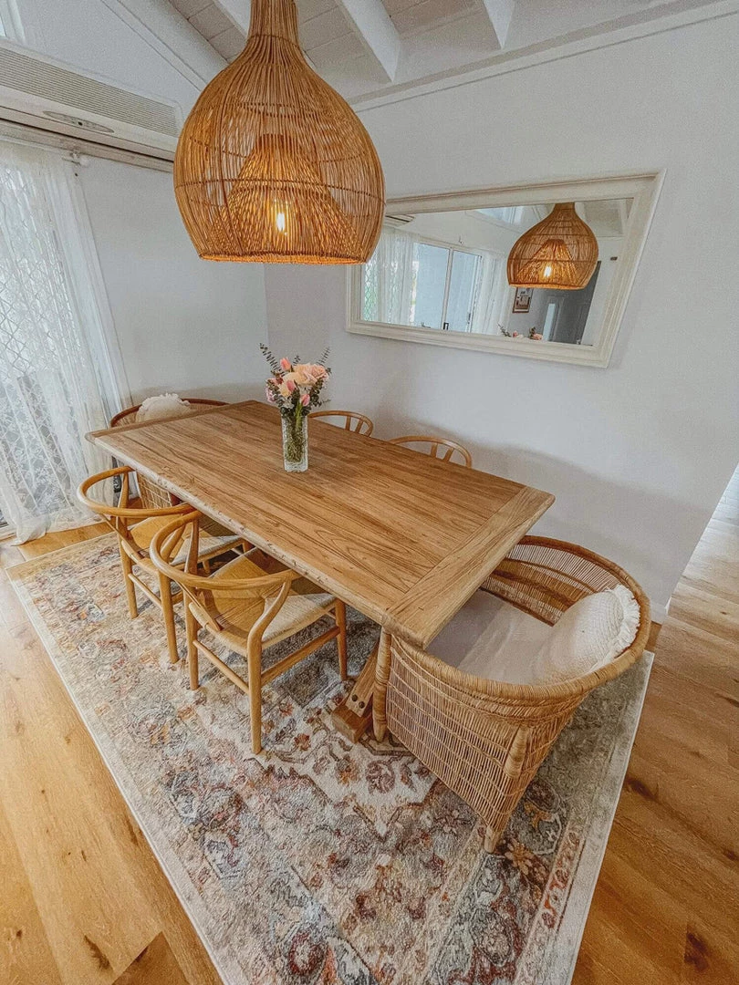 Miss Amara Summer Orange And Blue Multi-Colour Distressed Rug