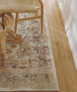 Miss Amara Summer Orange And Blue Multi-Colour Distressed Rug