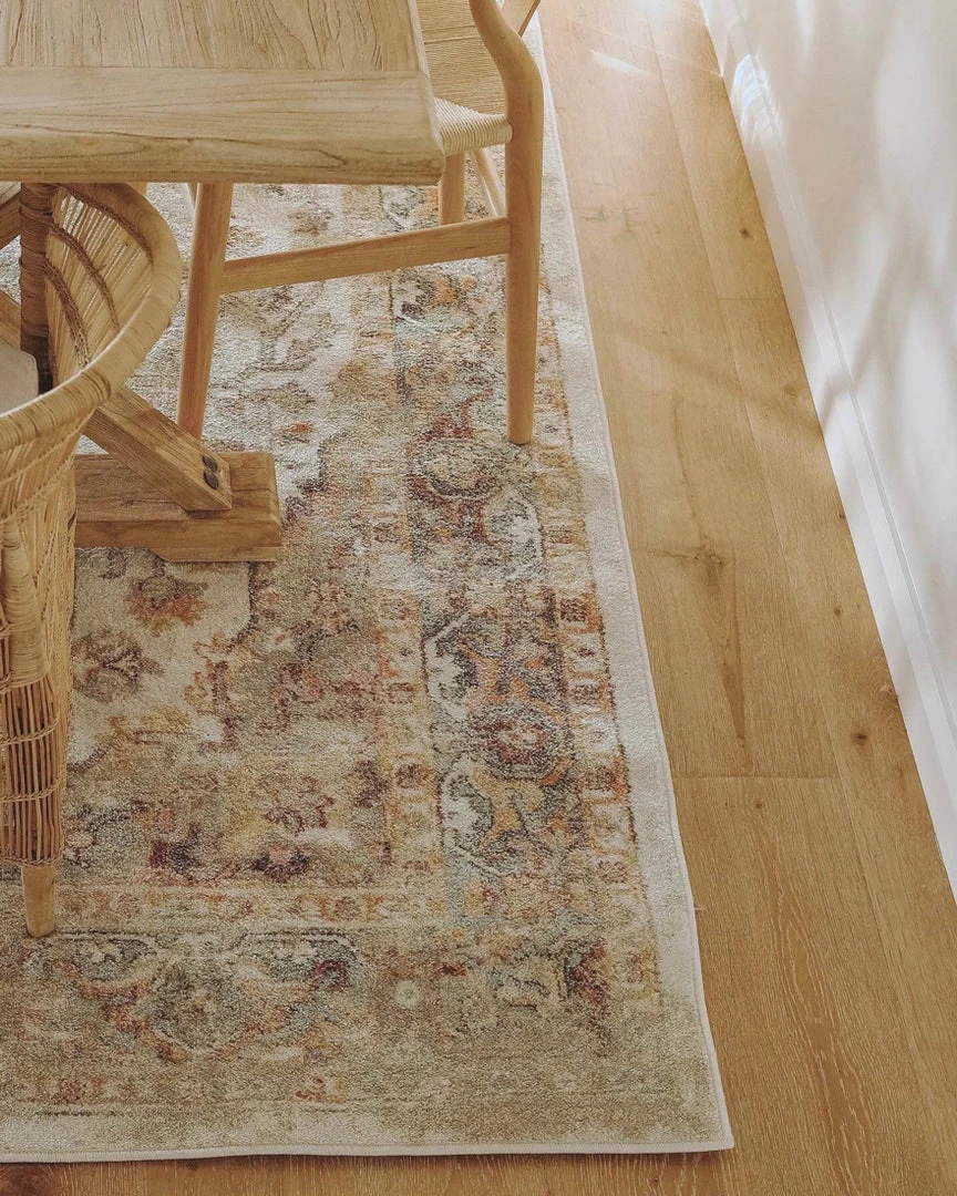 Miss Amara Summer Orange And Blue Multi-Colour Distressed Rug