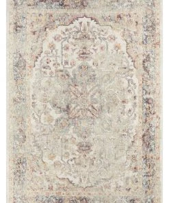 Miss Amara Summer Orange And Blue Multi-Colour Distressed Rug