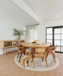 Miss Amara Summer Orange And Blue Multi-Colour Distressed Round Rug All Rugs