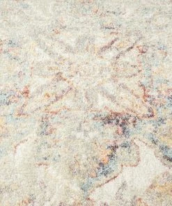Miss Amara Summer Orange And Blue Multi-Colour Distressed Rug