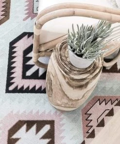 Miss Amara All Rugs Suzie Pink And Green Pastel Tribal Print Rug