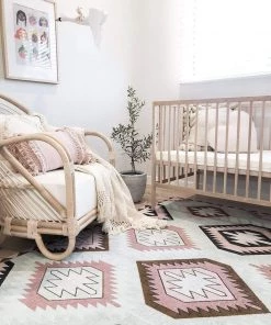 Miss Amara All Rugs Suzie Pink And Green Pastel Tribal Print Rug