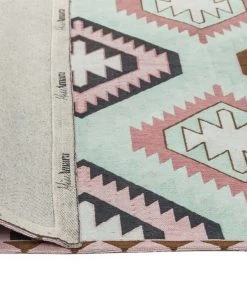 Miss Amara All Rugs Suzie Pink And Green Pastel Tribal Print Rug