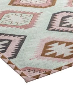 Miss Amara All Rugs Suzie Pink And Green Pastel Tribal Print Rug