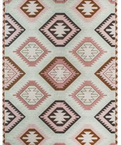 Miss Amara All Rugs Suzie Pink And Green Pastel Tribal Print Rug