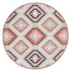 Miss Amara Suzie Pink And Green Pastel Tribal Print Round Rug All Rugs