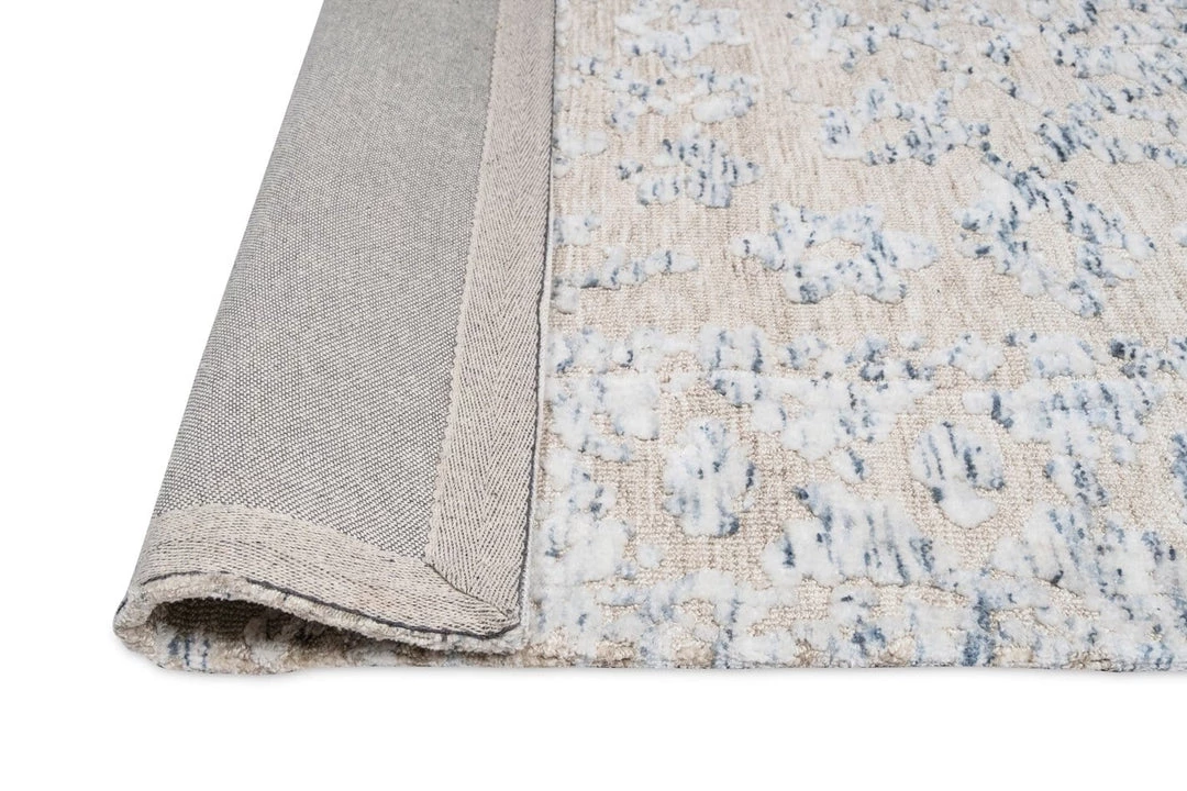 Miss Amara Sylvie Blue And Ivory Floral Transitional Rug