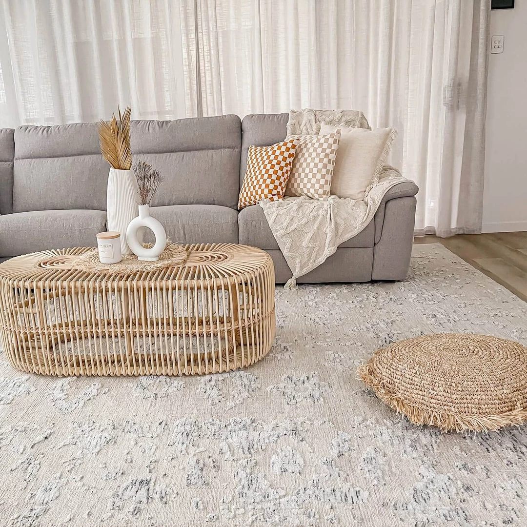 Miss Amara Sylvie Blue And Ivory Floral Transitional Rug