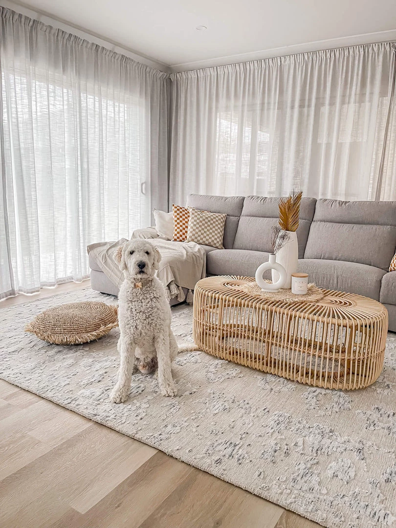 Miss Amara Sylvie Blue And Ivory Floral Transitional Rug