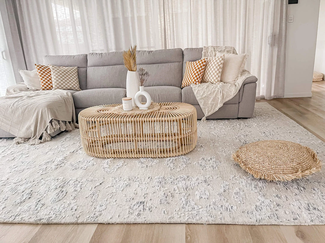 Miss Amara Sylvie Blue And Ivory Floral Transitional Rug