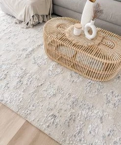 Miss Amara Sylvie Blue And Ivory Floral Transitional Rug