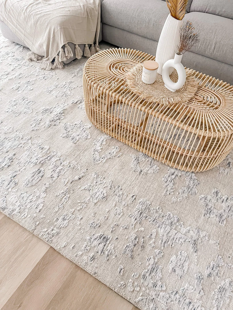 Miss Amara Sylvie Blue And Ivory Floral Transitional Rug