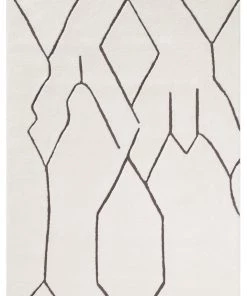 Miss Amara Tahlee Cream And Charcoal Grey Tribal Shag Rug All Rugs