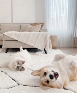 Miss Amara Tahlee Cream And Charcoal Grey Tribal Shag Rug All Rugs