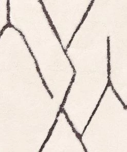 Miss Amara All Rugs Tahlee Cream And Charcoal Grey Tribal Round Shag Rug