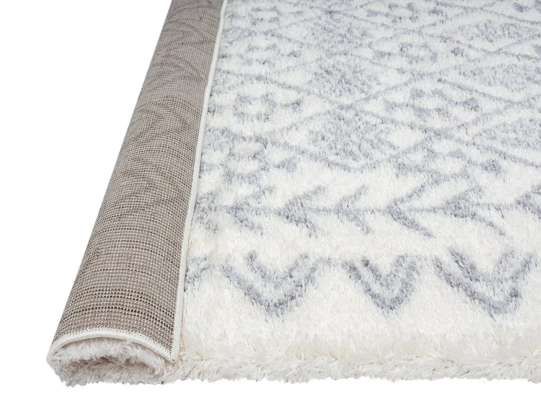 Miss Amara Tahnee Ivory And Grey Tribal Shag Rug