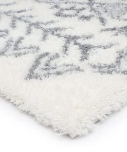 Miss Amara Tahnee Ivory And Grey Tribal Shag Rug