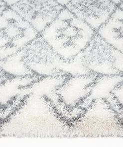Miss Amara Tahnee Ivory And Grey Tribal Shag Rug