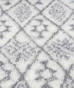 Miss Amara Tahnee Ivory And Grey Tribal Shag Rug