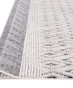 Miss Amara Talia Ivory Black Tribal Textured Rug