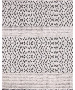 Miss Amara Talia Ivory Black Tribal Textured Rug