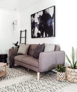 Miss Amara Talia Ivory Black Tribal Textured Rug