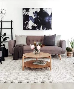 Miss Amara Talia Ivory Black Tribal Textured Rug