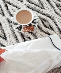 Miss Amara Talia Ivory Black Tribal Textured Rug