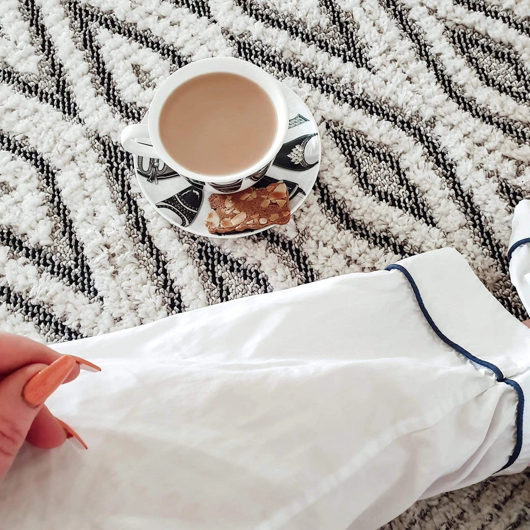 Miss Amara Talia Ivory Black Tribal Textured Rug