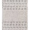 Miss Amara Talia Ivory Black Tribal Textured Runner Rug All Rugs