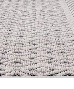 Miss Amara Talia Ivory Black Tribal Textured Rug