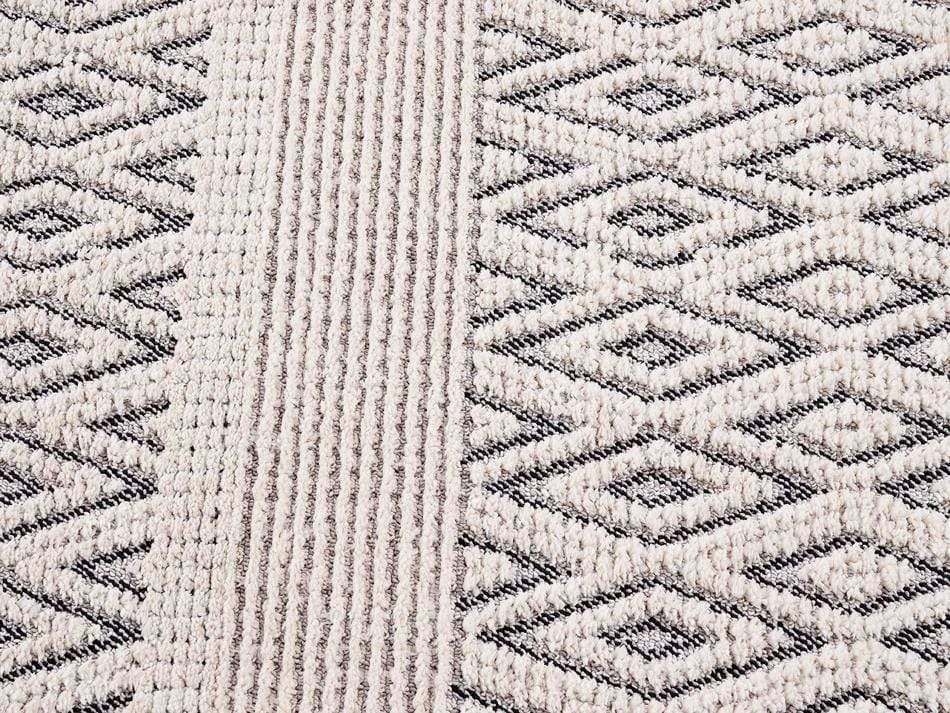 Miss Amara Talia Ivory Black Tribal Textured Rug