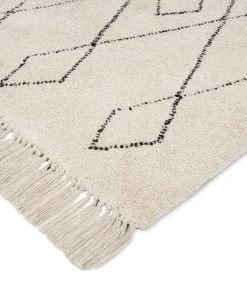 Miss Amara Tamala Cream Tribal Pattern Cotton Rug