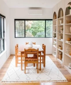 Miss Amara Tamala Cream Tribal Pattern Cotton Rug