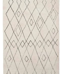 Miss Amara Tamala Cream Tribal Pattern Cotton Rug