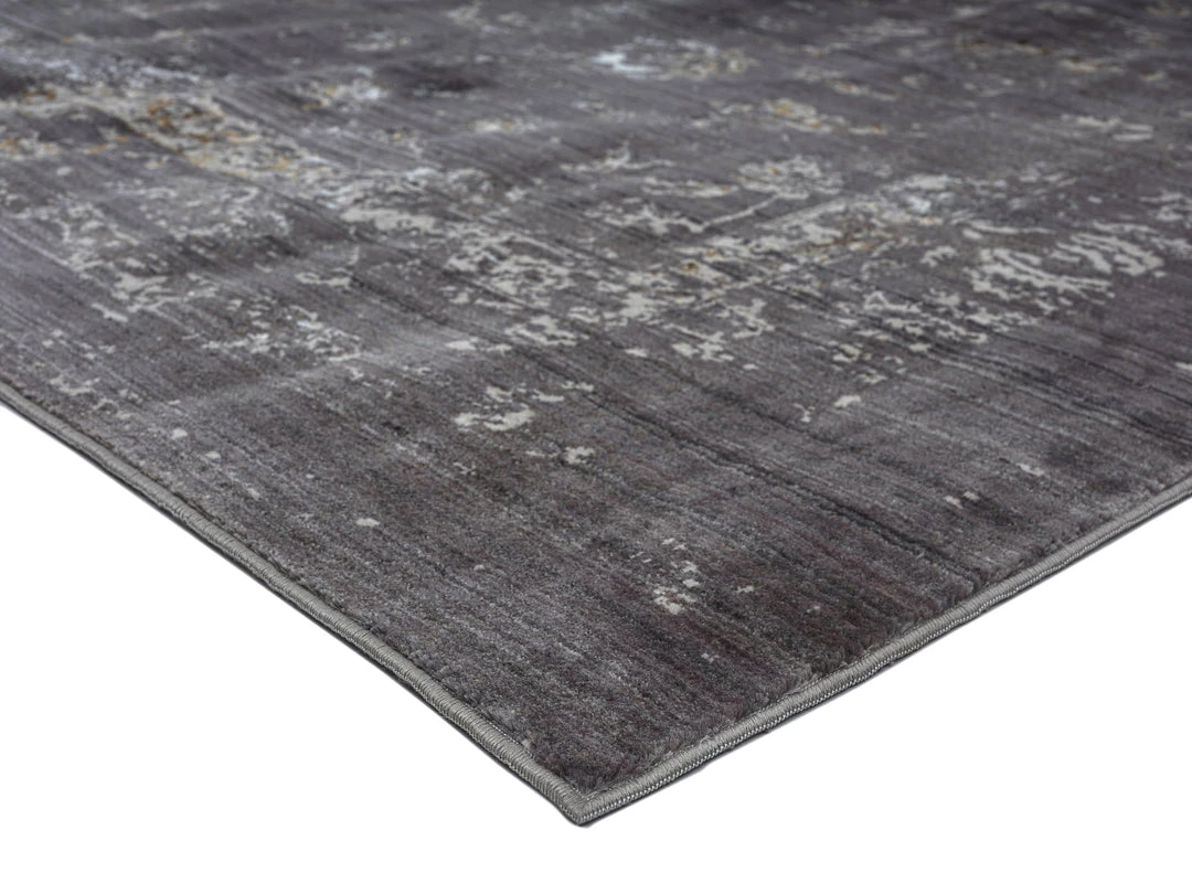 Miss Amara Tamara Dark Grey And Cream Floral Transitional Rug All Rugs