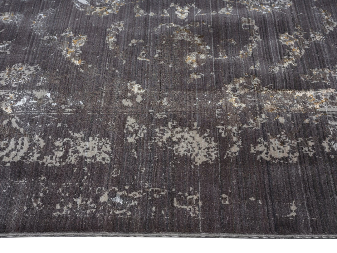 Miss Amara Tamara Dark Grey And Cream Floral Transitional Rug All Rugs