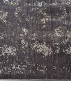 Miss Amara Tamara Dark Grey And Cream Floral Transitional Runner Rug All Rugs