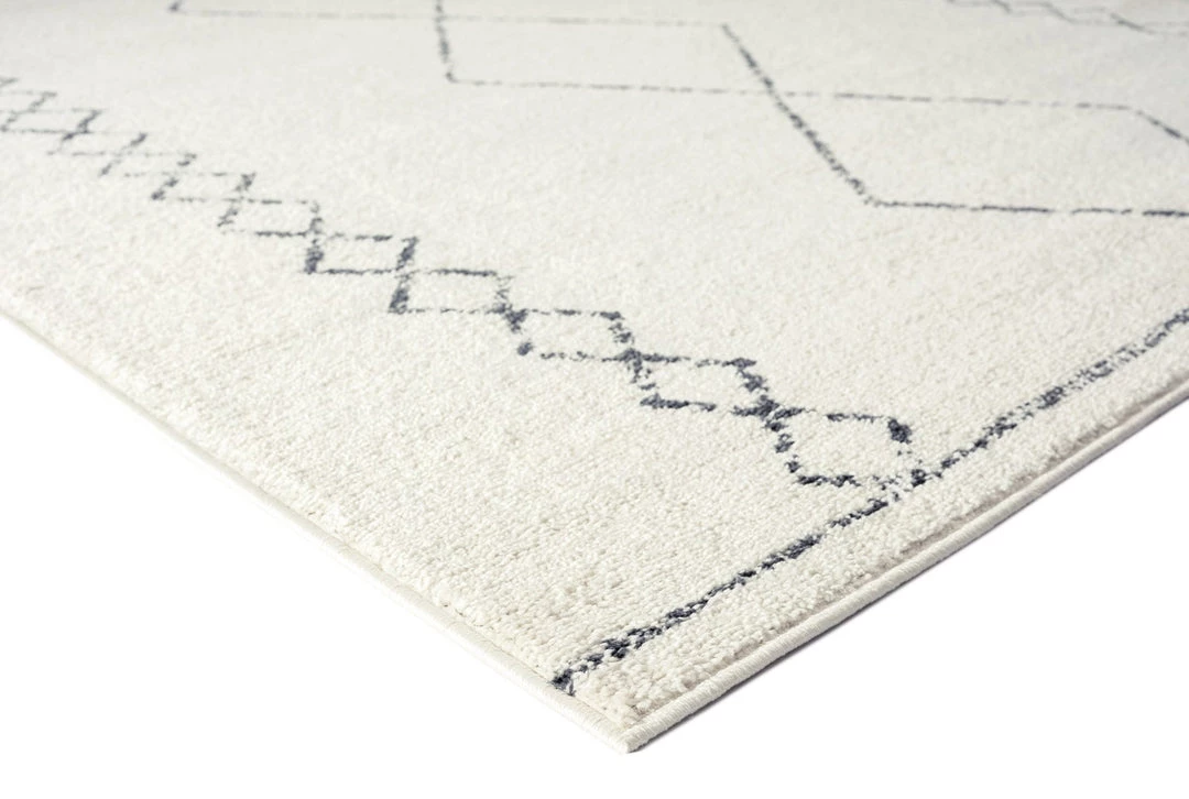 Miss Amara All Rugs Tamira Grey And Ivory Diamond Tribal Runner Rug