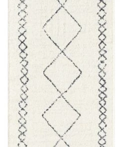 Miss Amara All Rugs Tamira Grey And Ivory Diamond Tribal Runner Rug