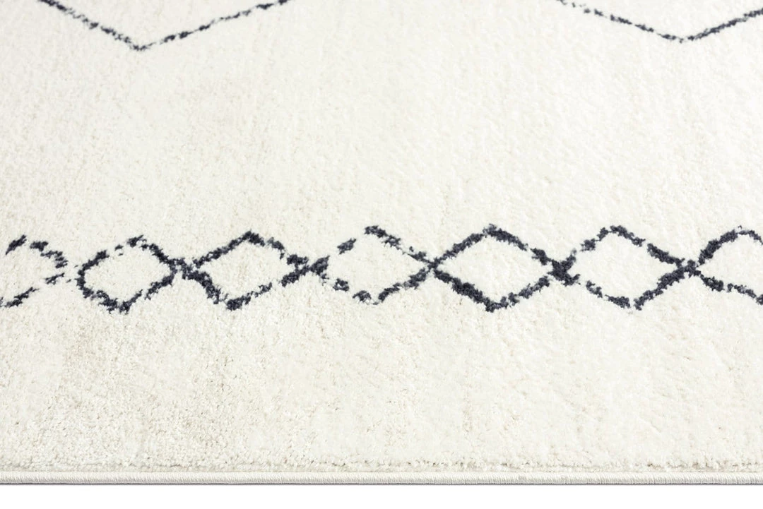 Miss Amara All Rugs Tamira Grey And Ivory Diamond Tribal Runner Rug